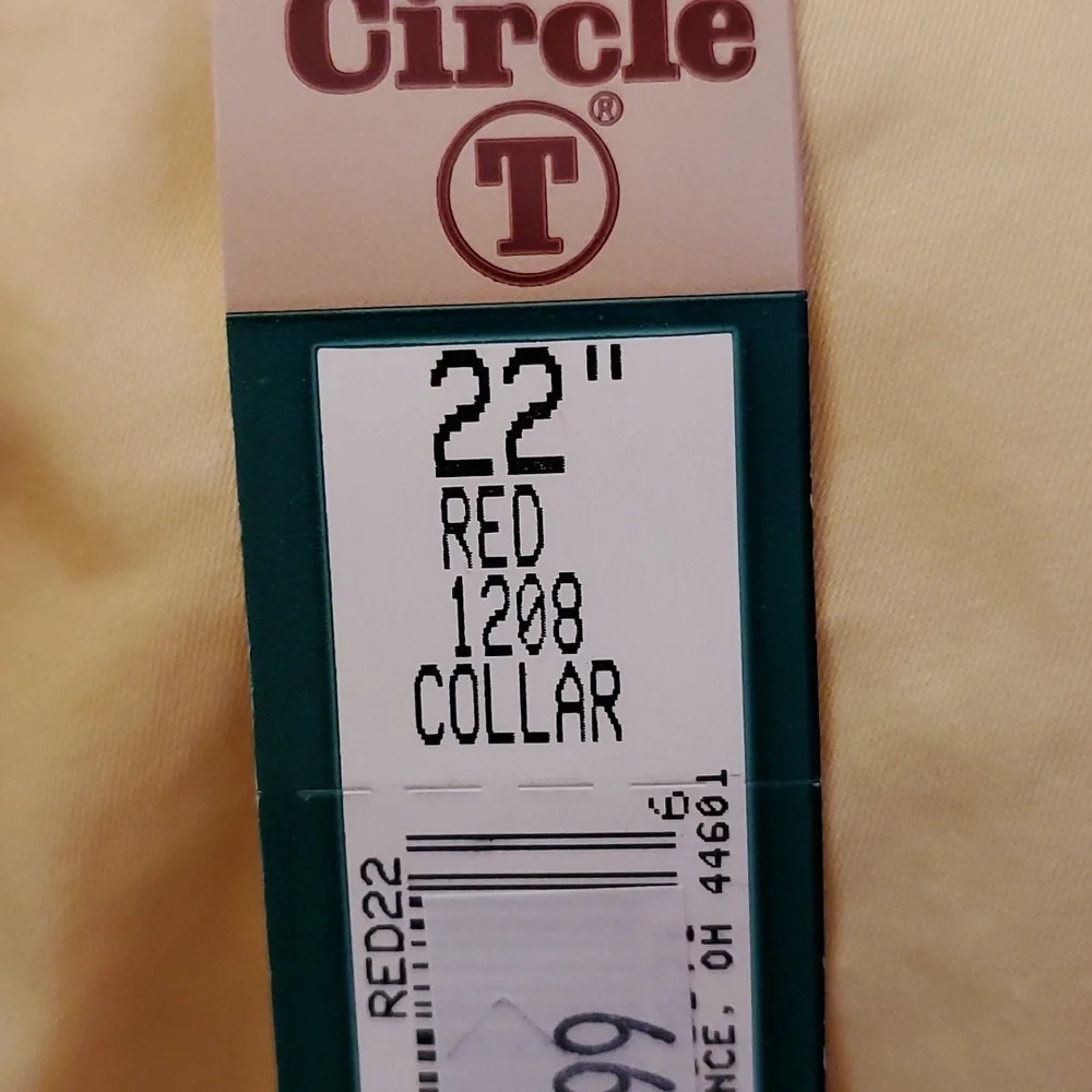 Dog collars set of 2 real rolled leather in red and tan size 22